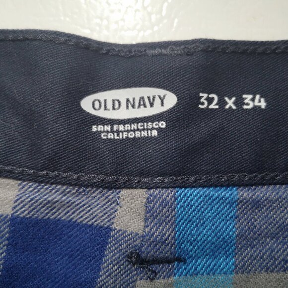 NWT Old Navy Men's Size 32/34 Navy Light Fleece Lined Straight Leg Casual Pants - Picture 2 of 12